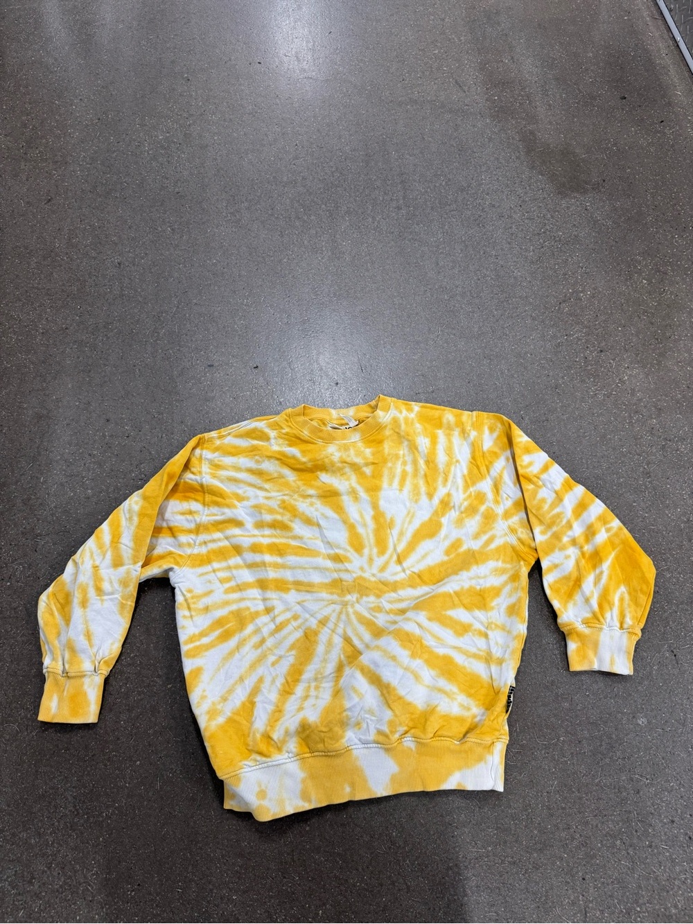 Yellow Tie-Dye Crewneck Sweatshirt kids molo sz 140 cm